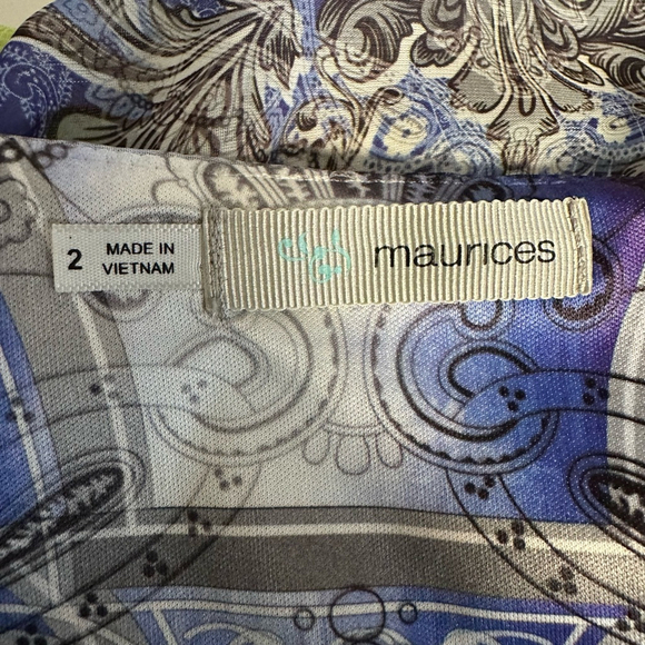 Women's Maurices Blouse Tunic Top Studded Size 2 Blue Green Grey Plus Size - Picture 14 of 14